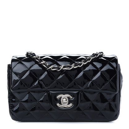 Chanel Patent Calfskin Quilted Mini Rectangular Flap Black 1 of 9