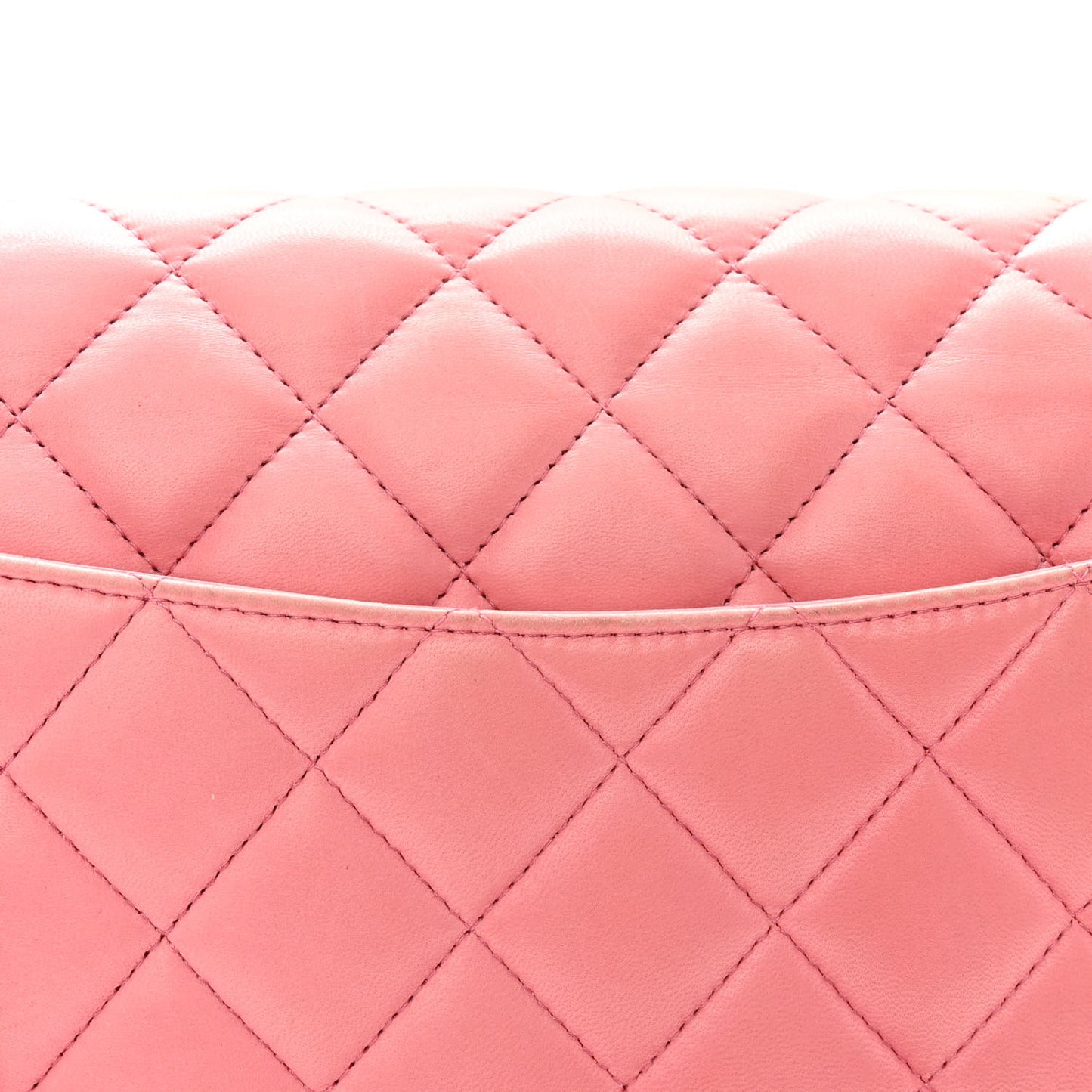 Lambskin Quilted Jumbo Double Flap Pink