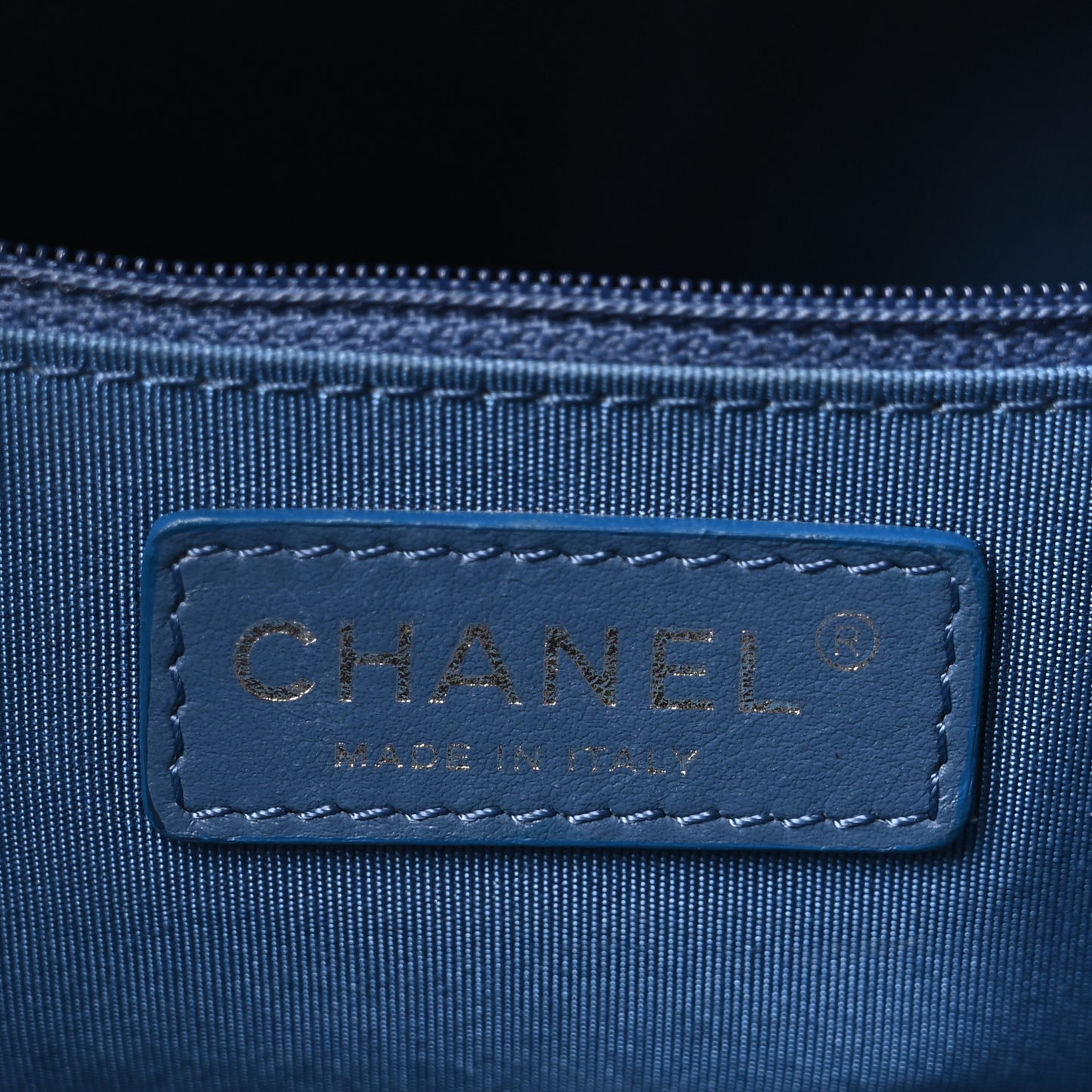 Calfskin Quilted Small Easy Shopping Tote Blue