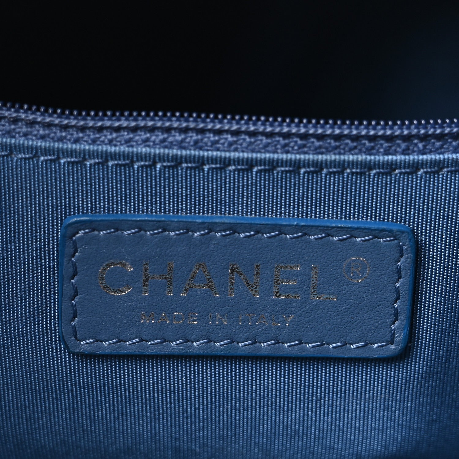 Chanel Calfskin Quilted Small Easy Shopping Tote Blue 6 of 10