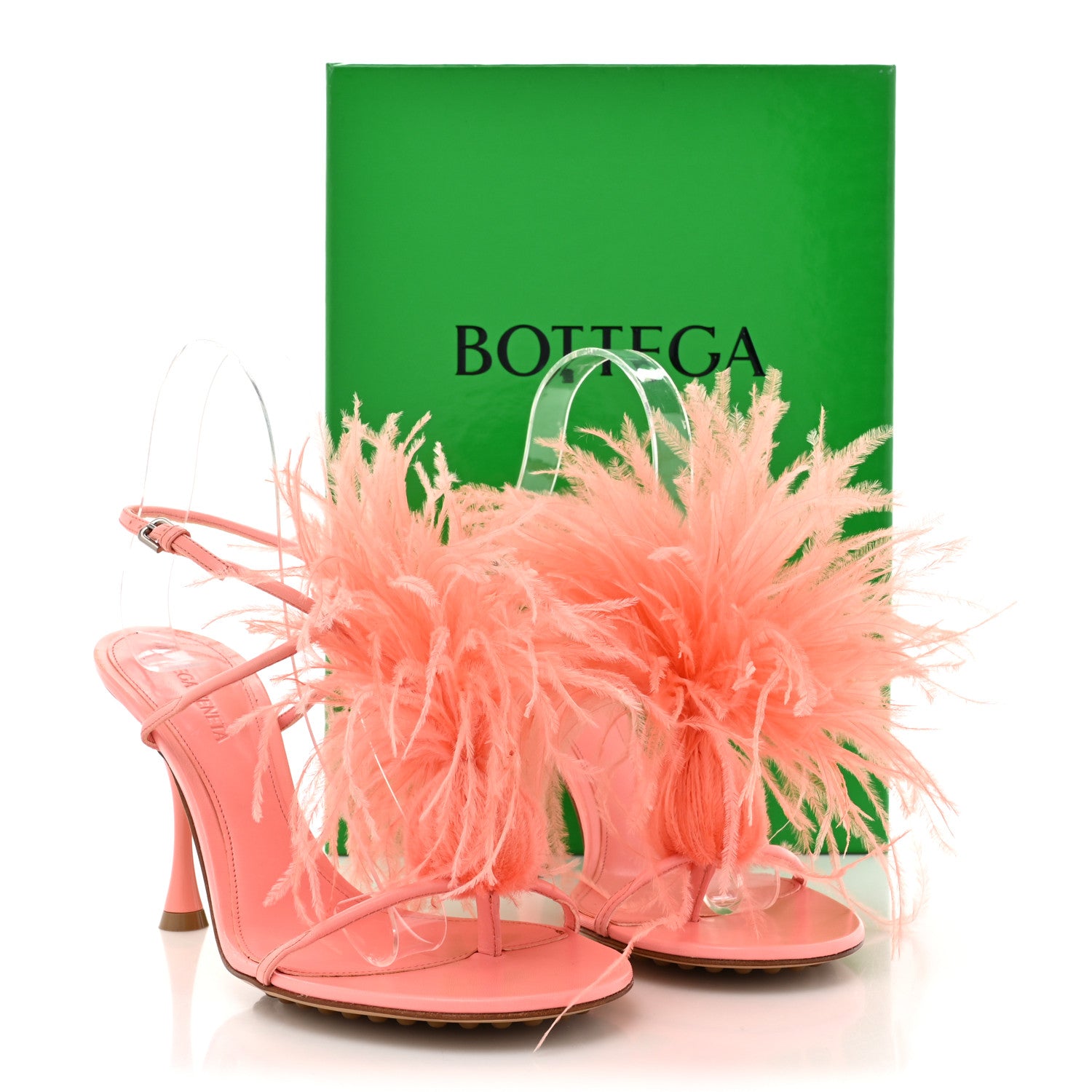 Bottega Veneta Lambskin Feather Dot Sandals 37 Flamingo 9 of 9