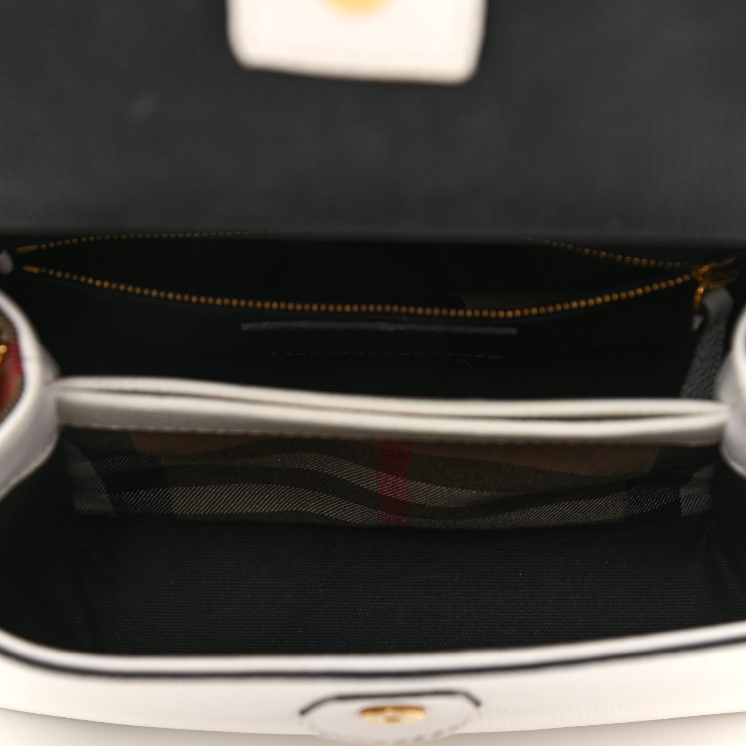 Burberry Derby Calfskin House Check Small Camberley Chalk White Black 4 of 7
