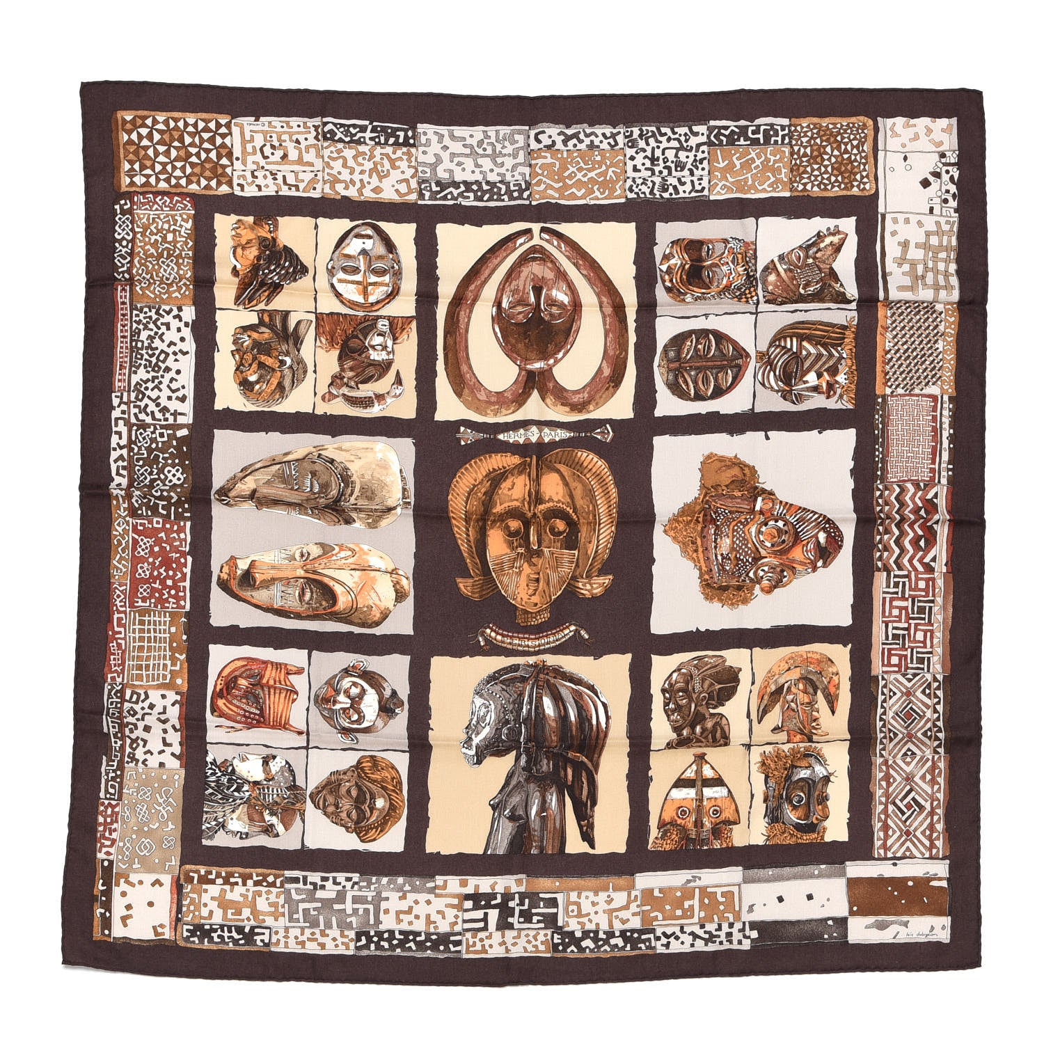 Hermes Cashmere Silk Persona Scarf 90 1 of 6
