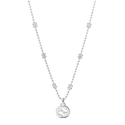 Gucci Sterling Silver Interlocking G Beaded Cluster Pendant Necklace 1 of 6