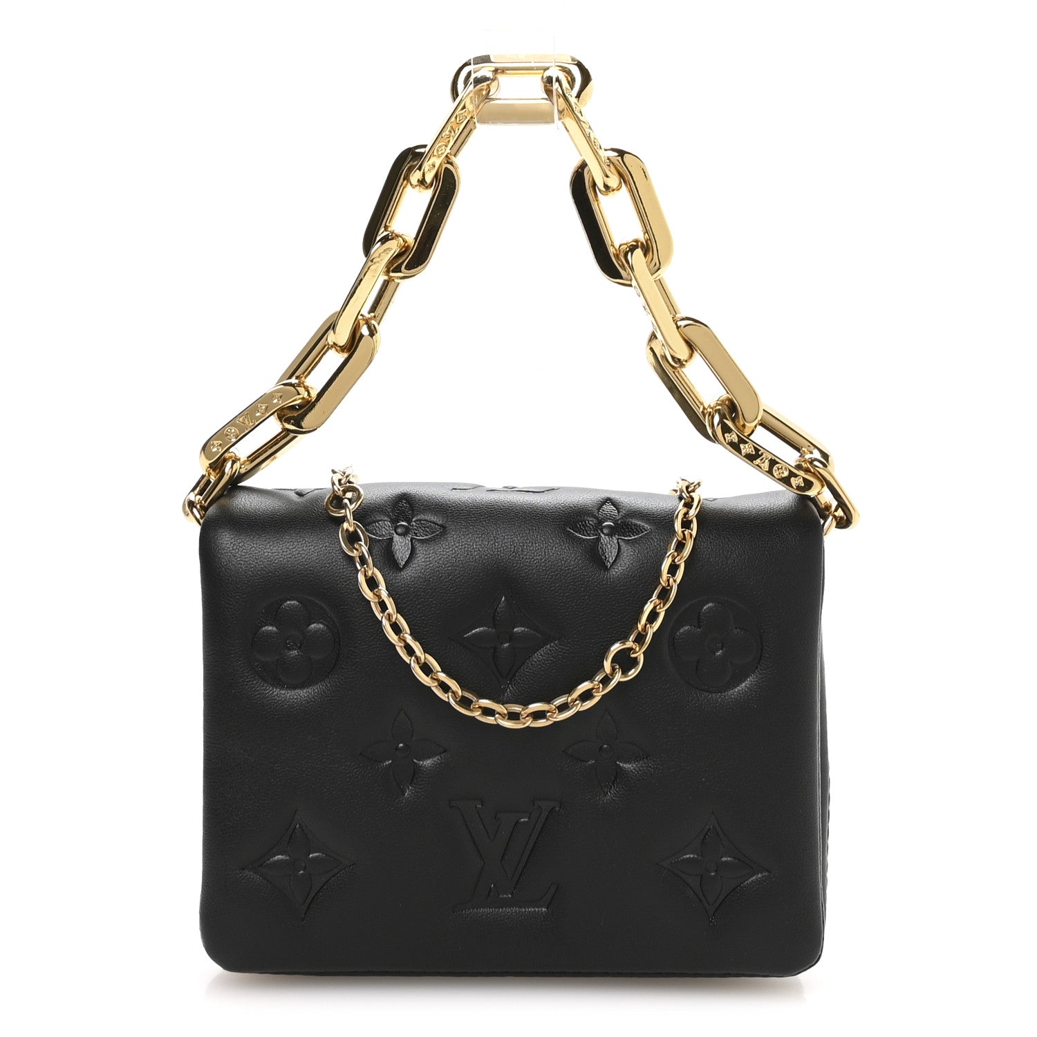 Louis Vuitton Lambskin Embossed Monogram Coussin Belt Bag Black 1 of 9