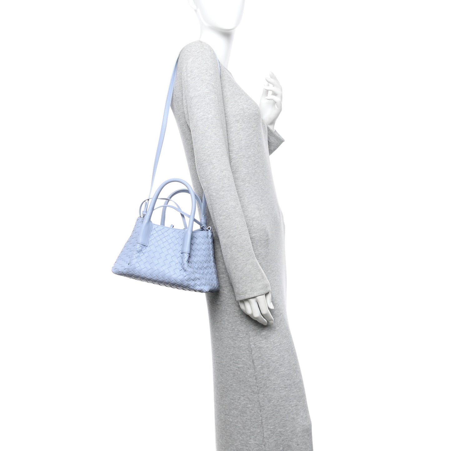 Calfskin Intrecciato Small Pinacoteca Tote Lunar Fondant