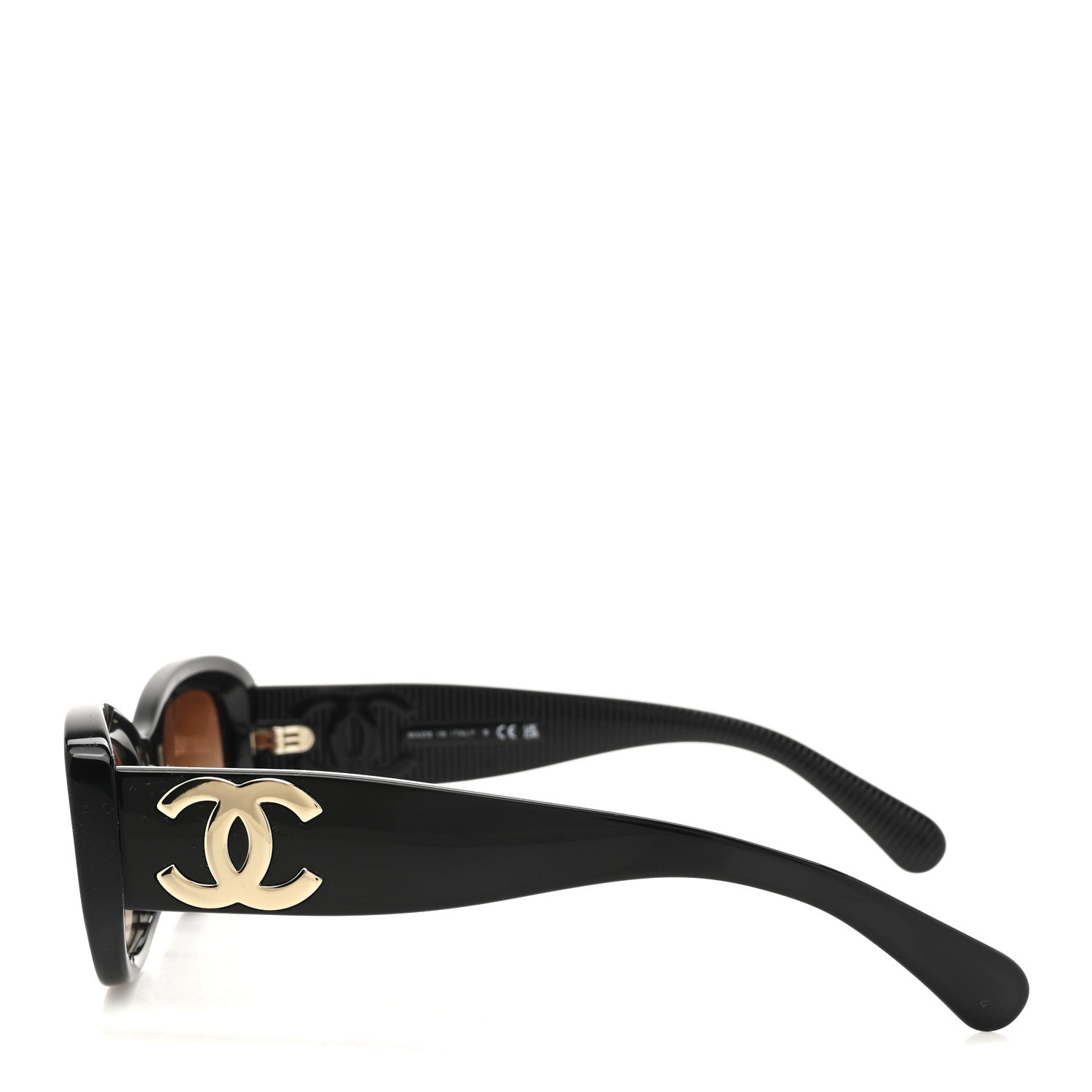 Chanel Acetate Rectangle Sunglasses 5493-A Black Brown 3 of 7