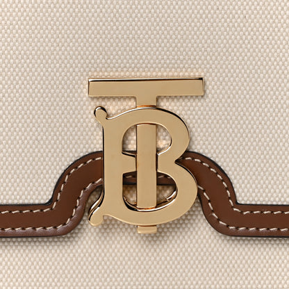 Burberry Canvas Calfskin Small TB Bag Natural 8 of 13