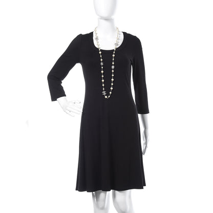 Chanel Crystal Pearl CC Long Necklace Silver 2 of 6