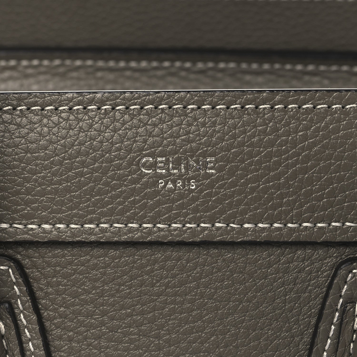 Celine Drummed Calfskin Nano Luggage Souris 6 of 11