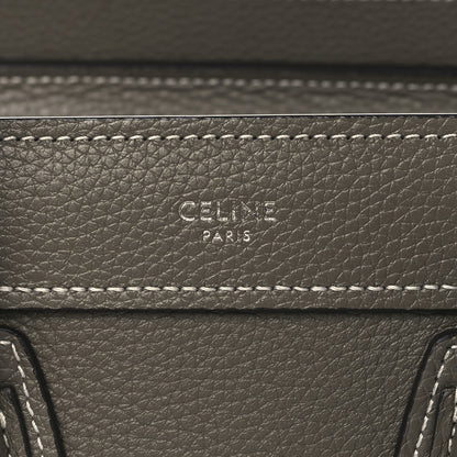 Celine Drummed Calfskin Nano Luggage Souris 6 of 11