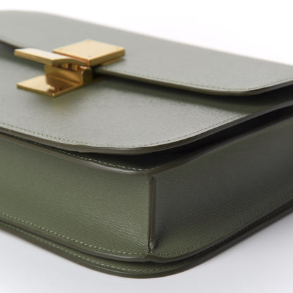 Celine Liege Calfskin Medium Classic Box Flap Bag Light Khaki 6 of 9