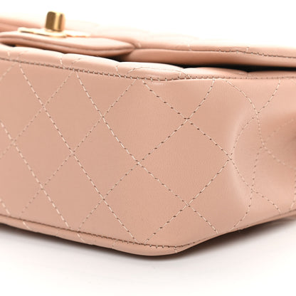 Chanel Lambskin Quilted Mini Top Handle Rectangular Flap Beige 10 of 12