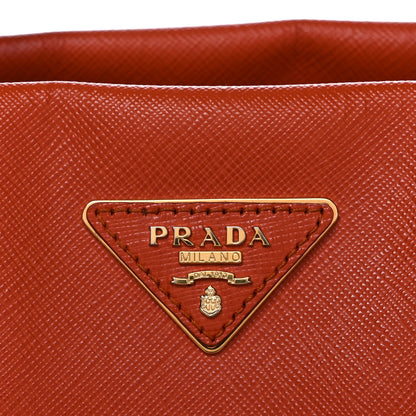 Prada Saffiano Lux Double Handle Shopping Tote Papaya 8 of 18