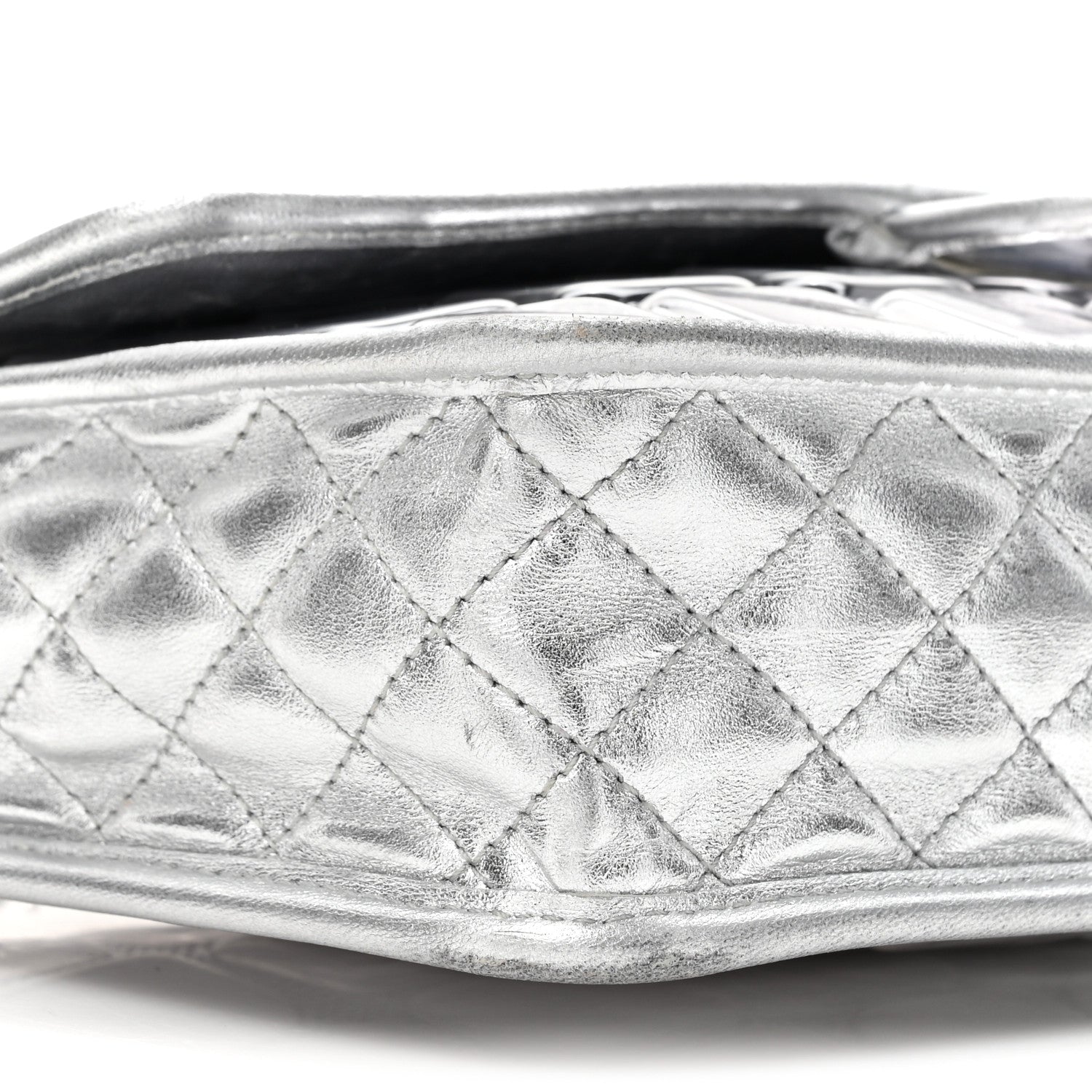 Chanel Vinyl Large Ice Cube Flap Silver 10 of 19