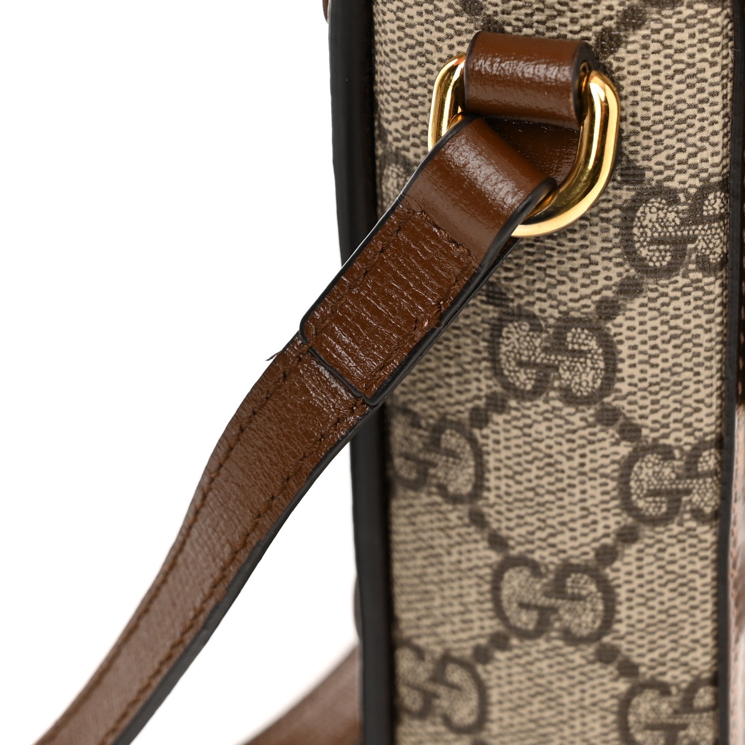 Gucci GG Supreme Monogram Mini Horsebit 1955 Crossbody Bag Beige Brown Sugar 11 of 12