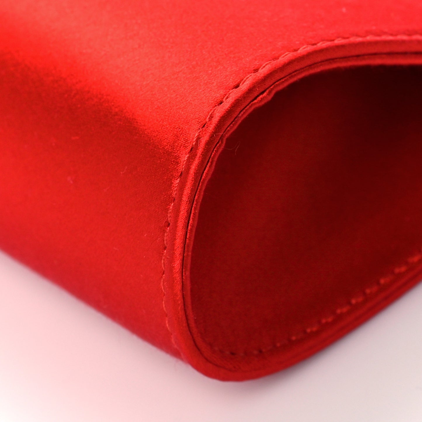 Satin Palmette Clutch Red