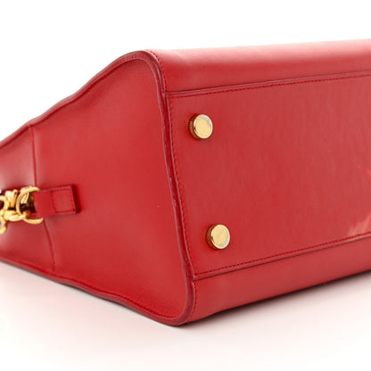 Saint Laurent Calfskin Small Monogram Cabas Lipstick Red 9 of 12