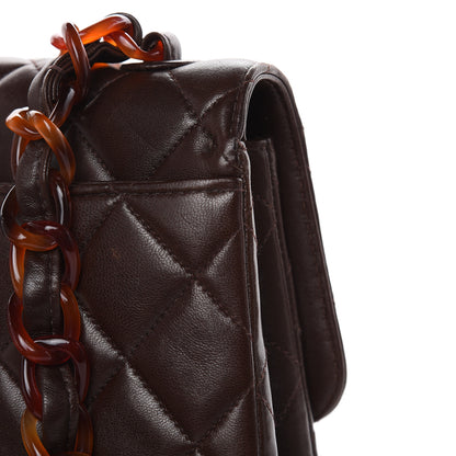 Chanel Lambskin Tortoise Square Chain Flap Brown 15 of 21