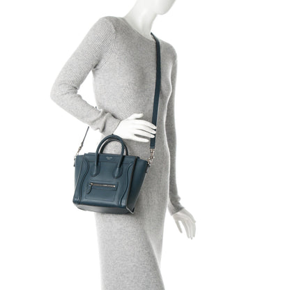Celine Drummed Calfskin Nano Luggage Orage 2 of 7