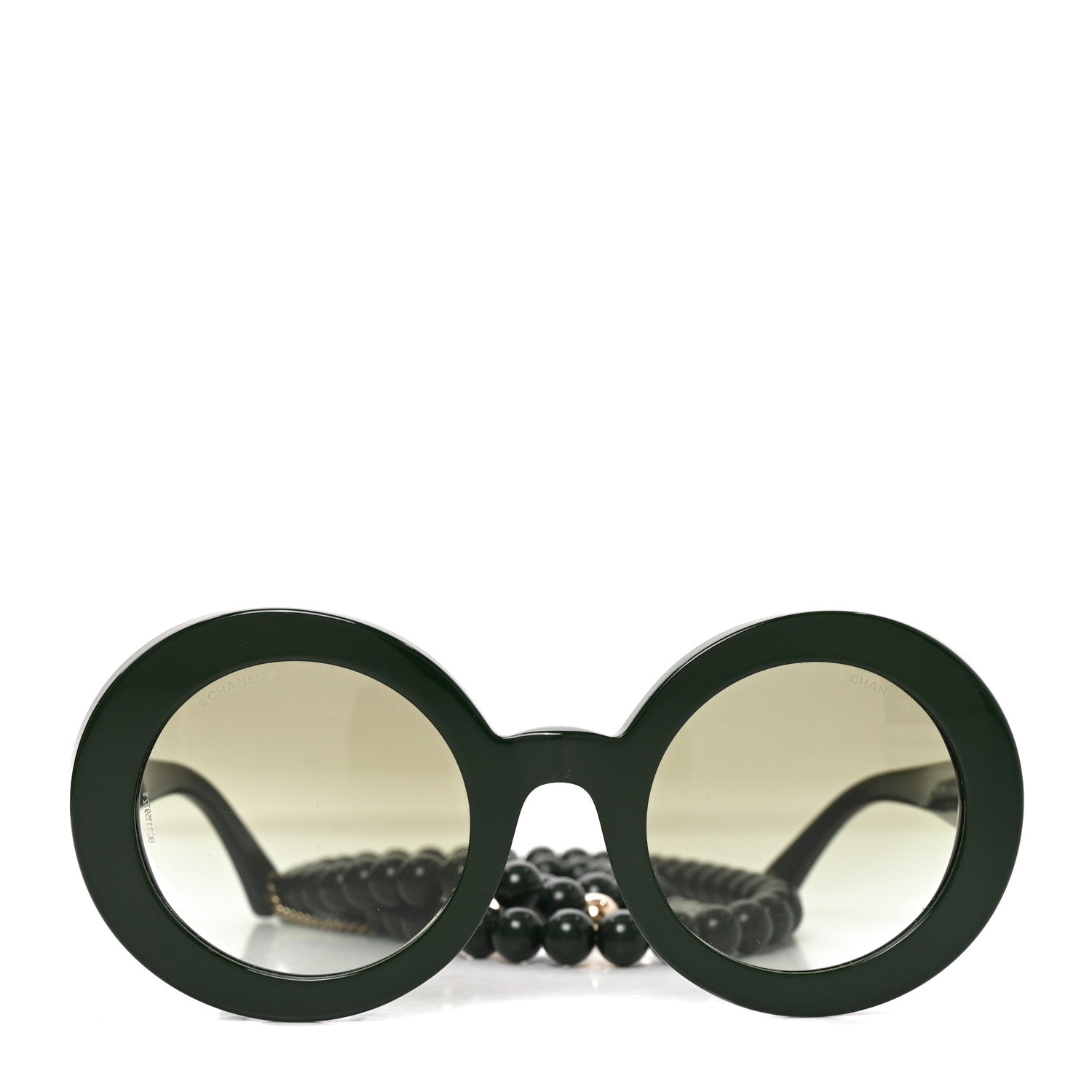 Chanel Acetate Round Chain Sunglasses 5489 Green 2 of 7
