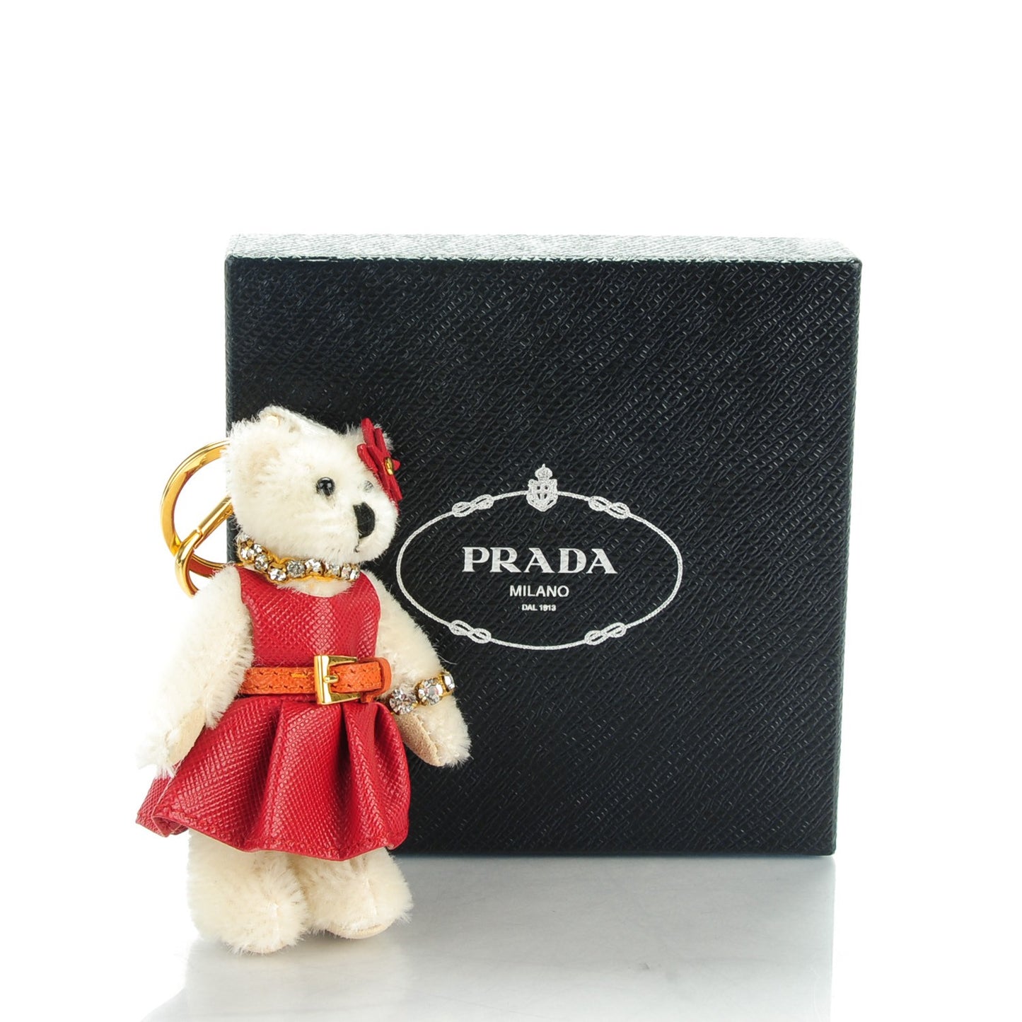 Crystal Trick Teddy Bear Keychain Charm