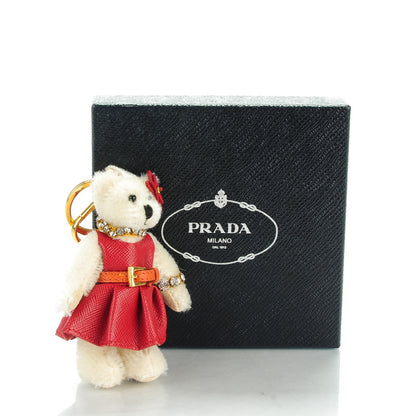 Prada Crystal Trick Teddy Bear Keychain Charm 4 of 4