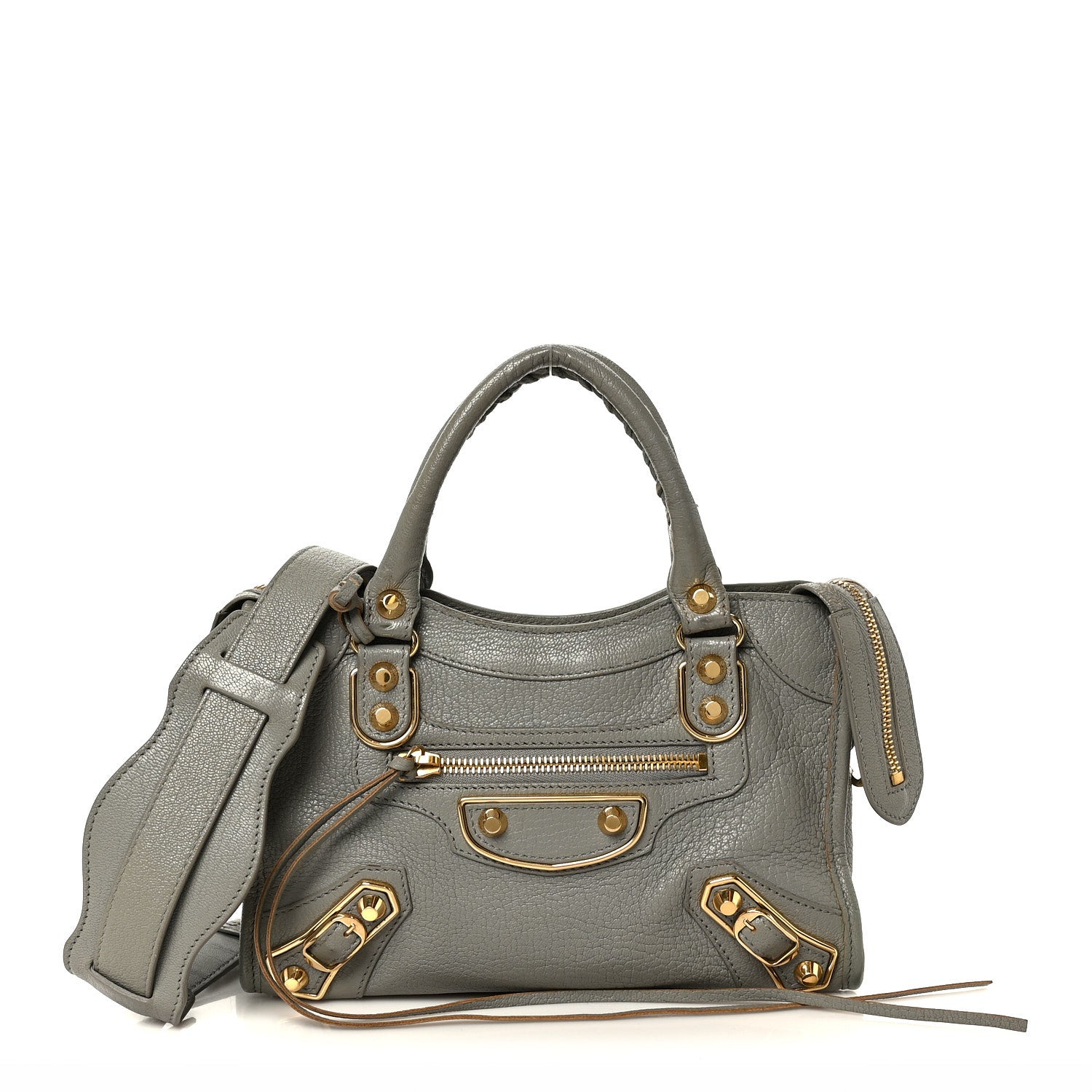 Balenciaga Chevre Gold Metallic Edge Hardware Mini City Gris Taupe 1 of 11
