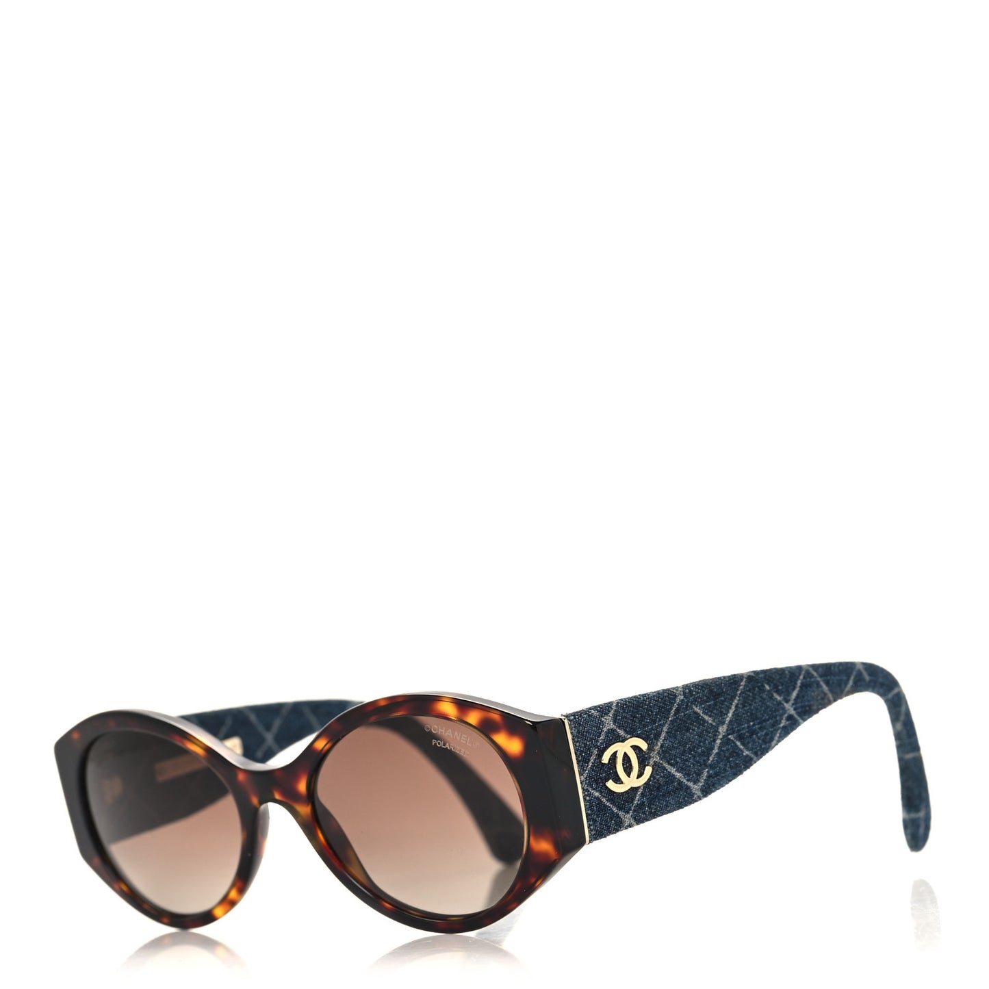 Acetate Denim Oval Sunglasses 5405 Tortoise Dark Blue