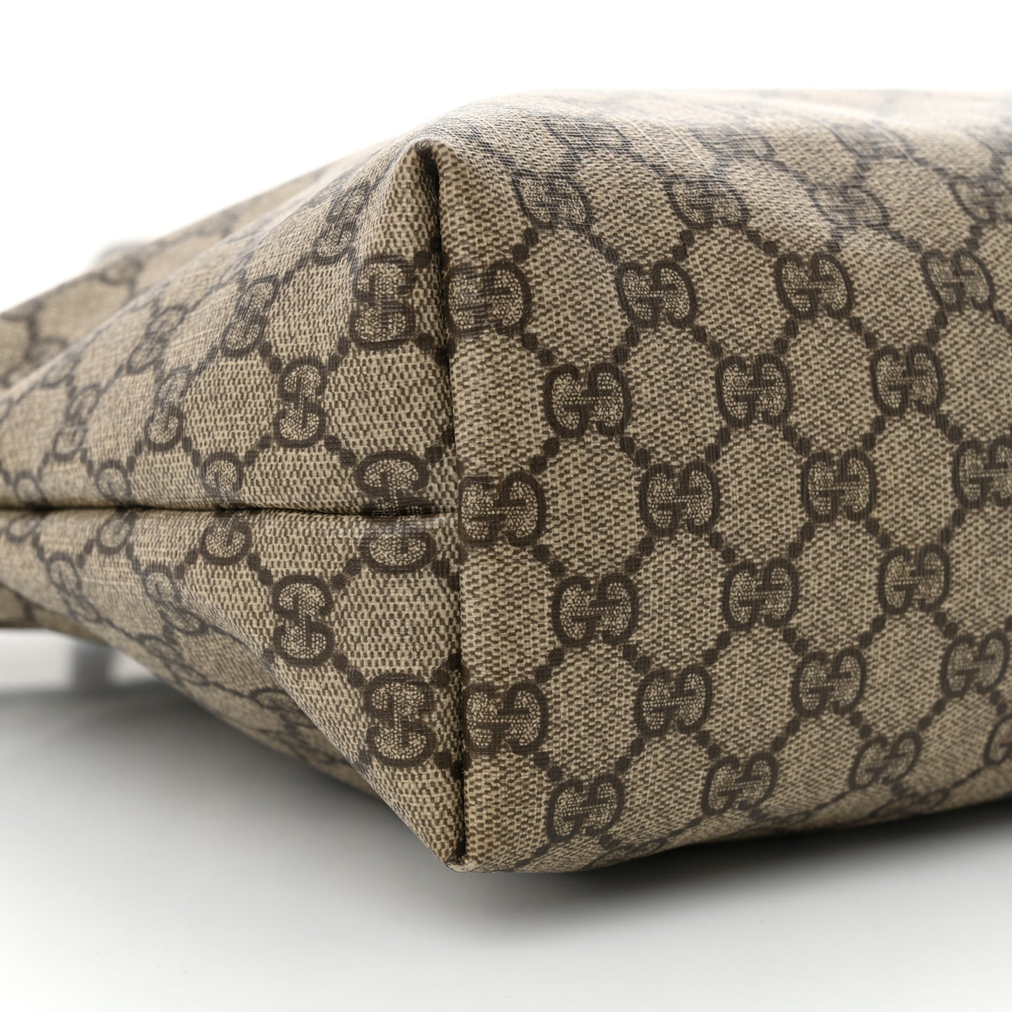 GG Supreme Monogram Medium Zippered Shopping Tote Dark Brown