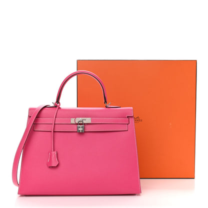 Hermes Epsom Kelly Sellier 32 Rose Tyrien 12 of 12