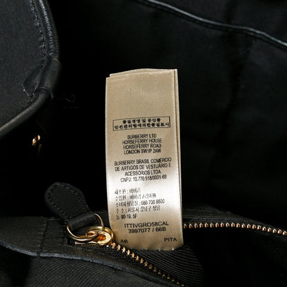 Burberry Nylon Calfskin Camouflage Check Small Canterbury Tote Black 8 of 11