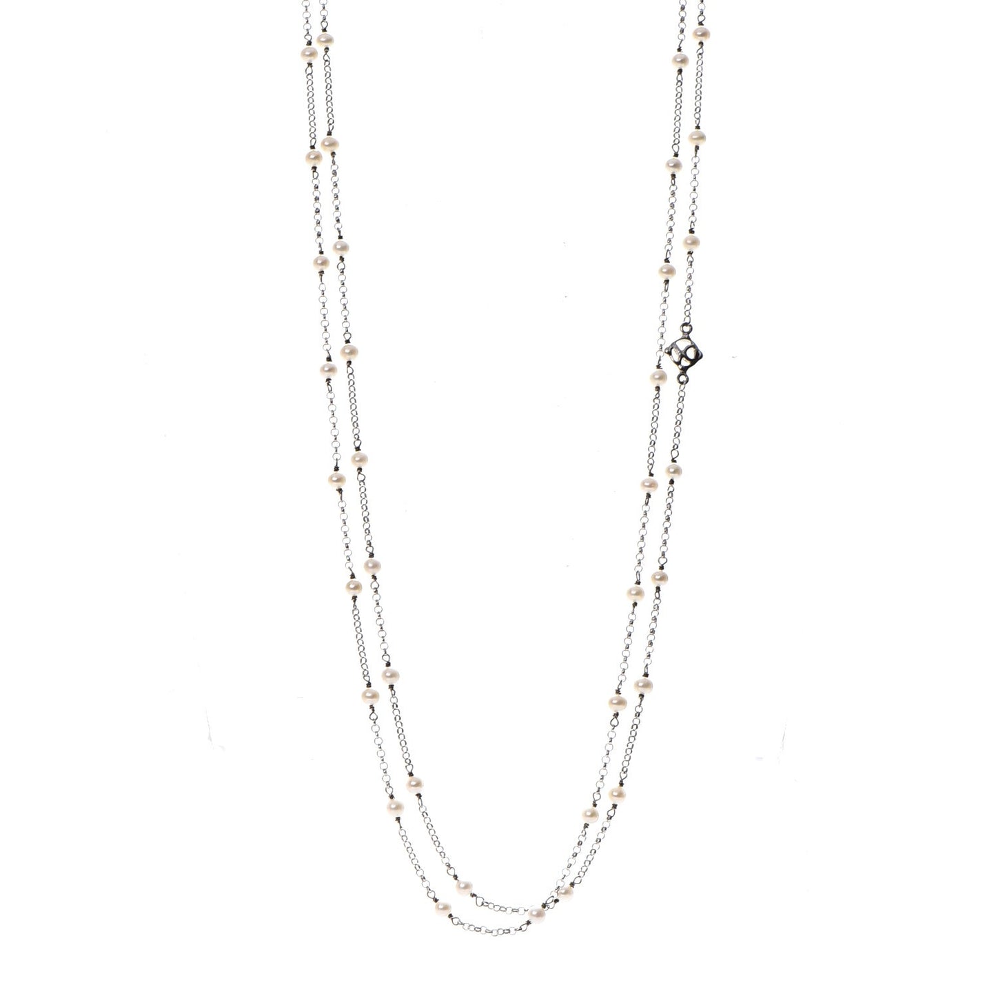 Sterling Silver Freshwater Pearl Bead Chain Necklace