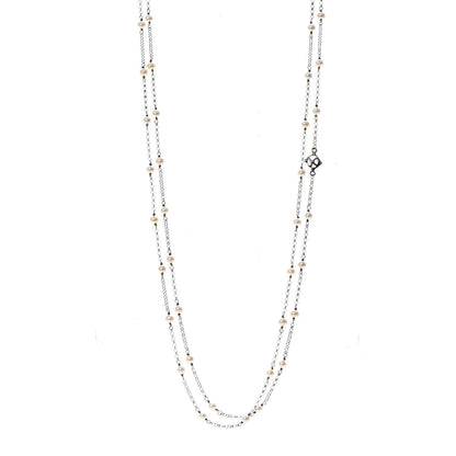 David Yurman Sterling Silver Freshwater Pearl Bead Chain Necklace 1 of 7
