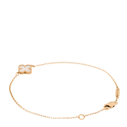 Van Cleef & Arpels 18K Yellow Gold Mother of Pearl Sweet Alhambra Bracelet 2 of 5