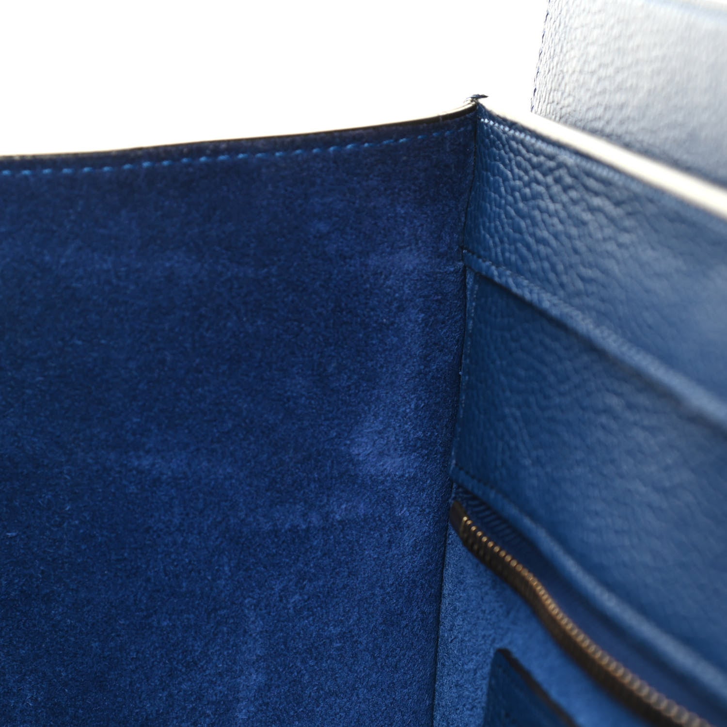 Celine Drummed Calfskin Mini Luggage Indigo 10 of 12