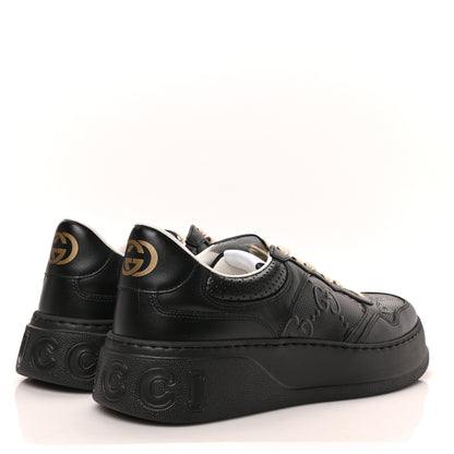 Gucci Calfskin GG Tennis Embossed Perforated Mens Interlocking G 55mm Sneakers 10.5 Black 4 of 9