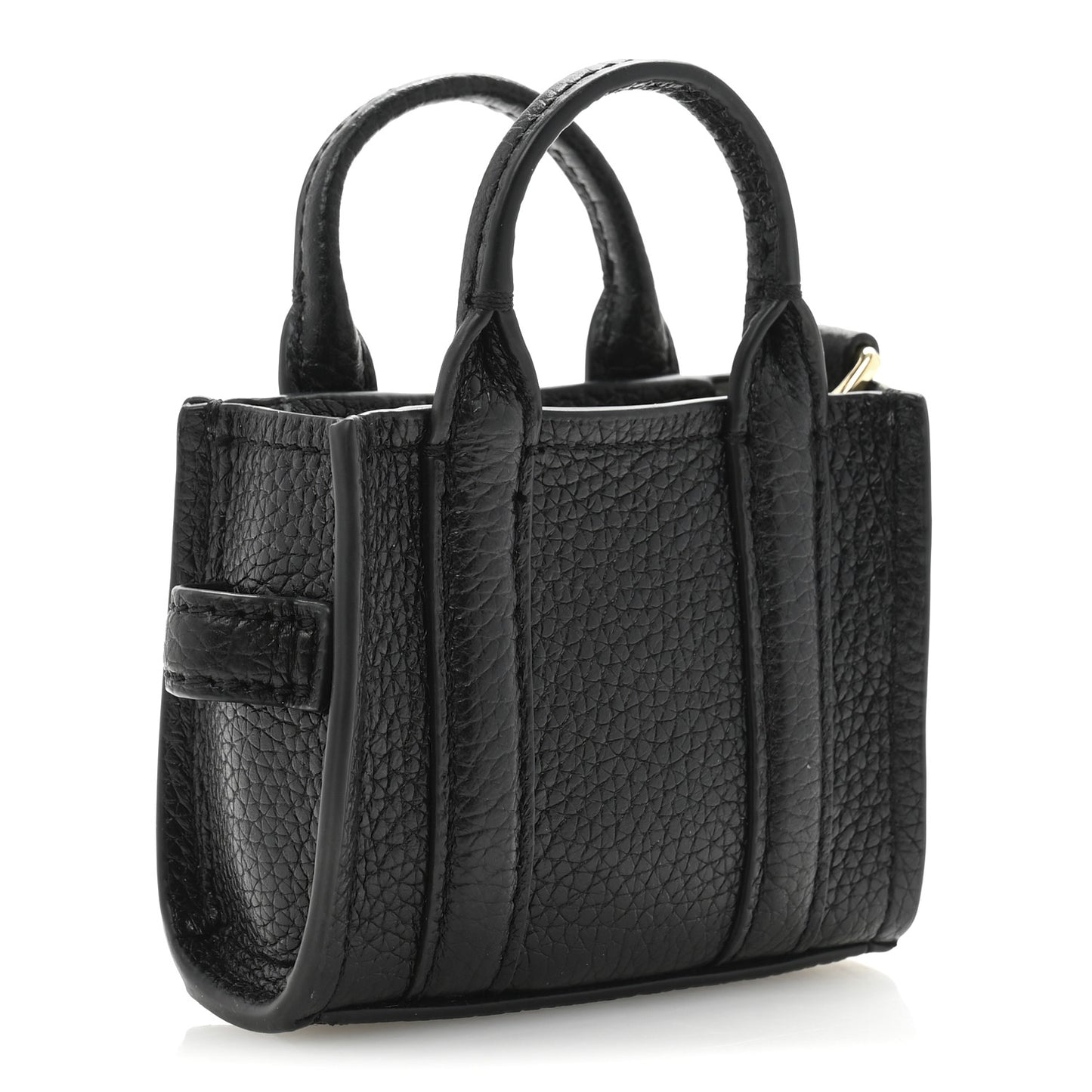 Grained Calfskin Nano Bag Charm The Tote Bag Black