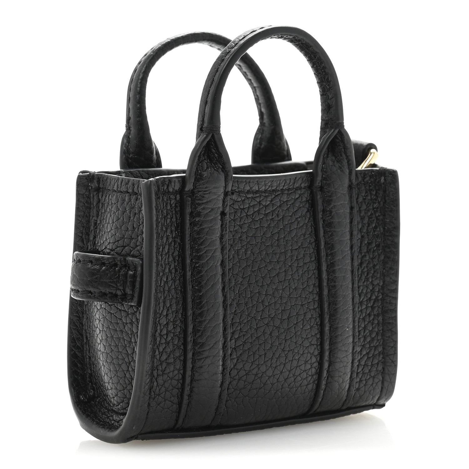 Marc Jacobs Grained Calfskin Nano Bag Charm The Tote Bag Black 3 of 9