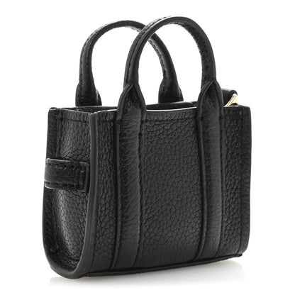 Marc Jacobs Grained Calfskin Nano Bag Charm The Tote Bag Black 3 of 9