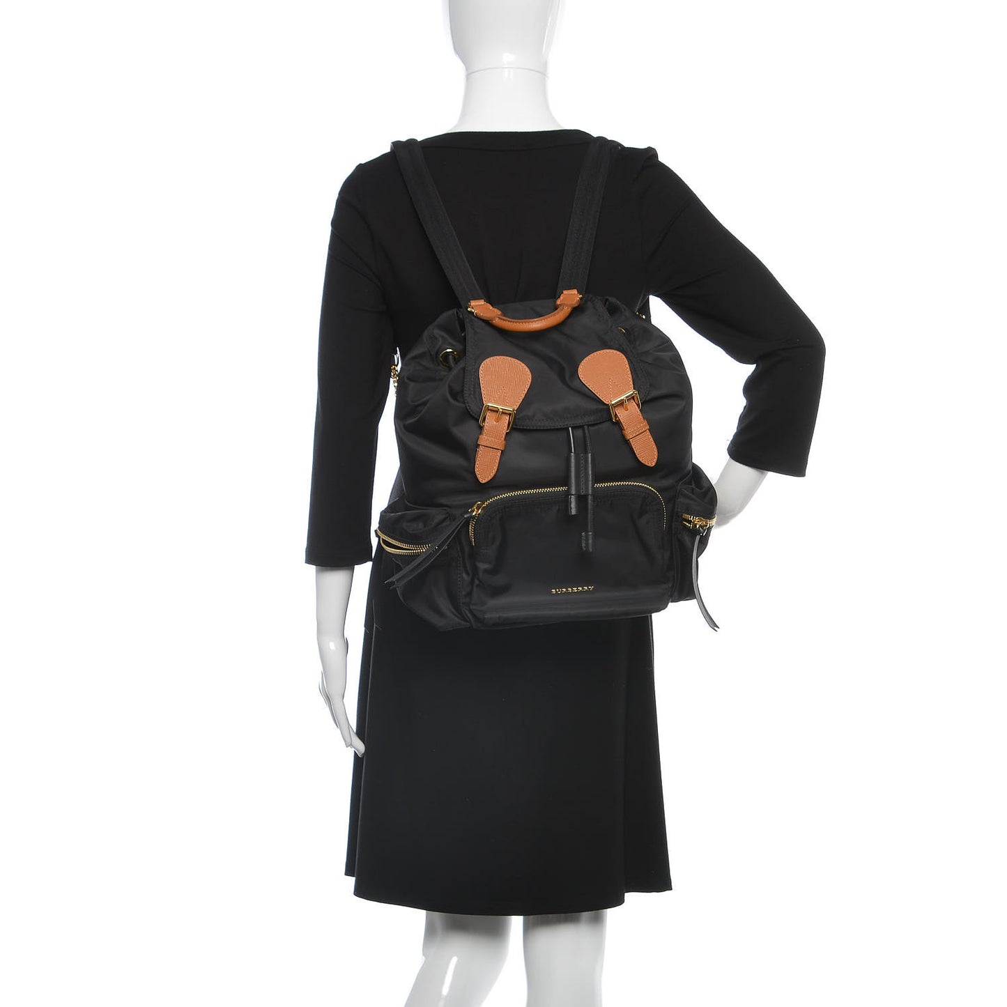 Nylon Medium Backpack Black