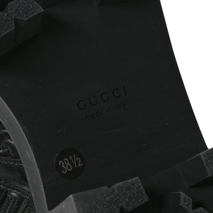 Gucci Cordovan Lux Nappa GG Matelasse Lace Up 60mm Combat Boots 38.5 Black 6 of 10