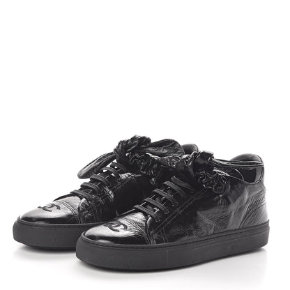 Chanel Crumpled Calfskin Womens CC Bow Sneakers 38.5 Black 3 of 6