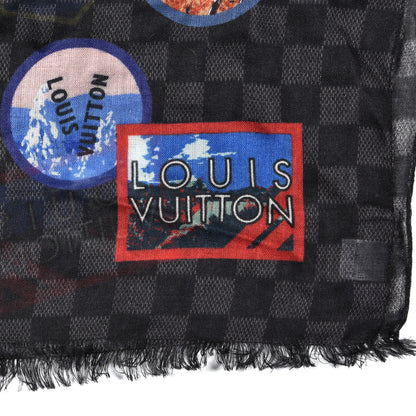 Louis Vuitton Cashmere Silk Damier Graphite Alps Shawl 3 of 4