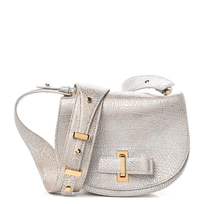 Delvaux Metallic Crispy Calfskin Mini Le Mutin Saddle Bag Antique Silver 1 of 7