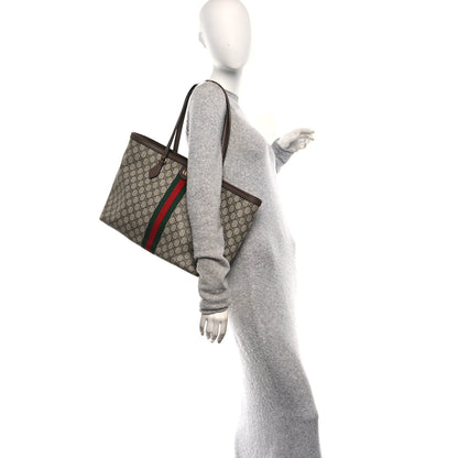 Gucci GG Supreme Monogram Medium Ophidia Shopping Tote Brown 2 of 11