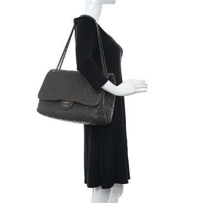 Chanel Calfskin Quilted Small XXL Travel Flap Bag Grey 2 of 8