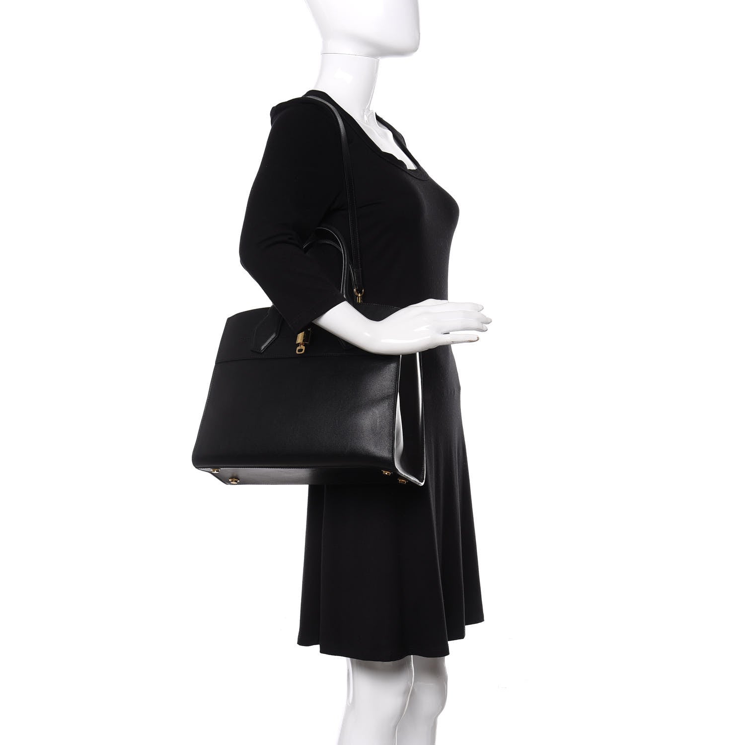 Louis Vuitton Calfskin City Steamer MM Black 2 of 9