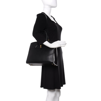 Louis Vuitton Calfskin City Steamer MM Black 2 of 9