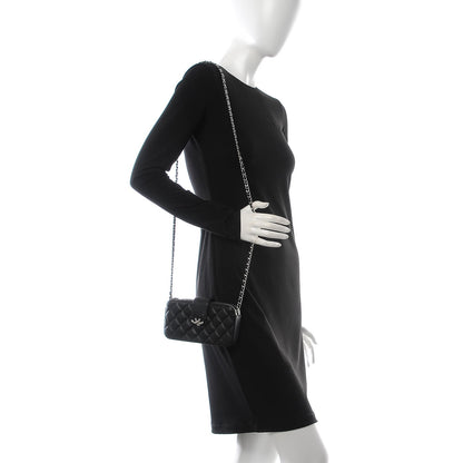 Chanel Lambskin Quilted CC Box Clutch With Chain Black 2 of 9